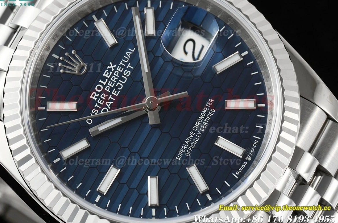 Dial 36mm Jub Datejust SS SS VSF VS3235 126234 Textured Blue 0117